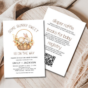 Invitación Todo en Uno Fiesta de Bebé de Otoño Dulce Conejito