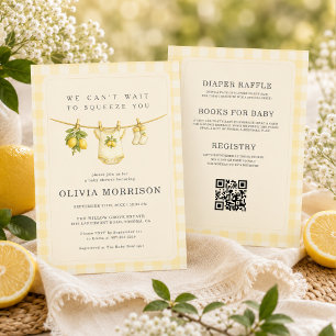 Invitación Todo en uno Fiesta de Bebé Verano con Limón Exprim