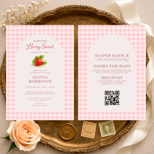 Invitación Todo en Uno Fiesta de Bienvenida de Bebé Dulce Cua