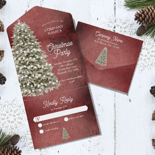 Invitación Todo En Uno Fiesta de Fiesta de Rustic Christmas Tree Company