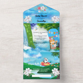 Invitación Todo En Uno Fiesta de los niños piloto de globo aerostático de