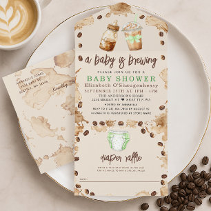 Invitación Todo En Uno Fiesta de Revelación de Bebé: Un Bebé Está Prepara
