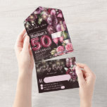 Invitación Todo En Uno Fine Like Wine Luxury 50th Birthday Rsvp<br><div class="desc">Diseño de lujo Magenta Wine Adulto Aniversario. En la colección Magenta Wine Adult Birthday se pueden encontrar productos que coinciden.</div>