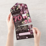 Invitación Todo En Uno Fine Like Wine Luxury 70th Birthday Rsvp<br><div class="desc">Diseño de lujo Magenta Wine Adulto Aniversario. En la colección Magenta Wine Adult Birthday se pueden encontrar productos que coinciden.</div>