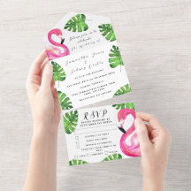 Flamingo Tropical Hawaiano deja Boda floral