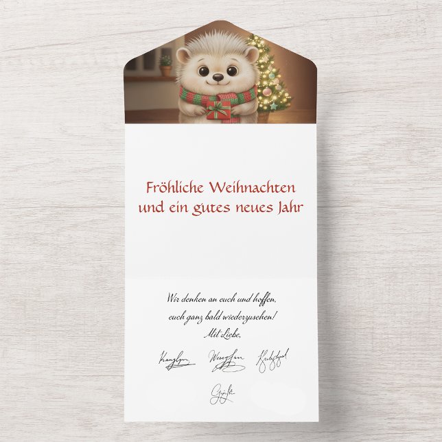 Invitación Todo En Uno Flauschiger Igel mit Tannenbaum Motiv (Subido por el creador)