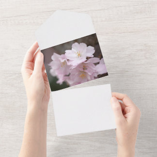 Invitación Todo En Uno Flor de cerezo rosa