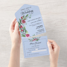 Floral azul todo en una boda no invita a un req EN