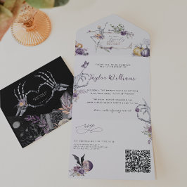 Invitación Todo En Uno Floral Gótico | Foto de Spooky Sixteen