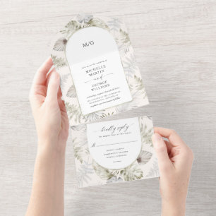 Invitación Todo En Uno Floral tropical de lujo (no se necesita ENV)