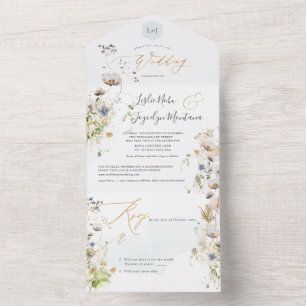 Invitación Todo En Uno Flores de cáscara de invierno de color PixDezines