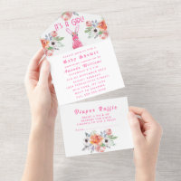 Flores de liebre de conejo lindo es un Baby Shower
