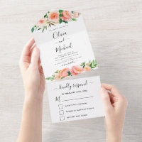 Flores florales de arce de coral Boda RSVP