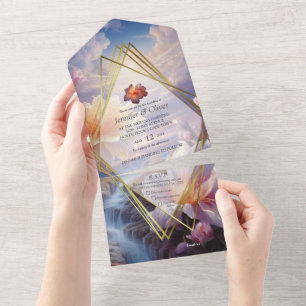 Invitación Todo En Uno Flores Místicas del Reino Sobrenatural