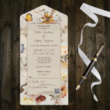 Flores silvestres de color neutro en beige con cód