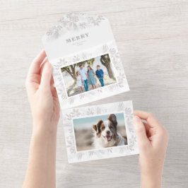 Invitación Todo En Uno Flower Photo de los Navidades modernos