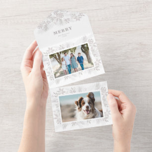 Invitación Todo En Uno Flower Photo de los Navidades modernos