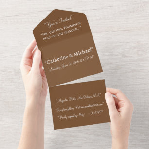Invitación Todo En Uno Fondo de color marrón sórdido - Color sólido Minim