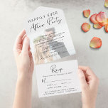 Invitación Todo En Uno Foto boda Feliz Desde Su Recepción.<br><div class="desc">Elegante invitación fotográfica para usted elegancia o pequeño boda combinado con una invitación a la recepción para anunciar su matrimonio a amigos y familiares y para invitarlos a una recepción o fiesta post-boda. Su invitación personalizada y su invitación superponen la foto del día de la boda, y "Feliz eterno después...</div>