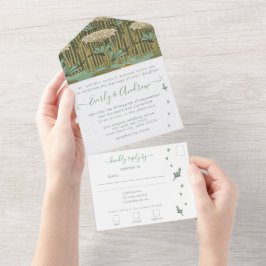 Invitación Todo En Uno Foto de la almohadilla de Lily Lily, de estilo Art
