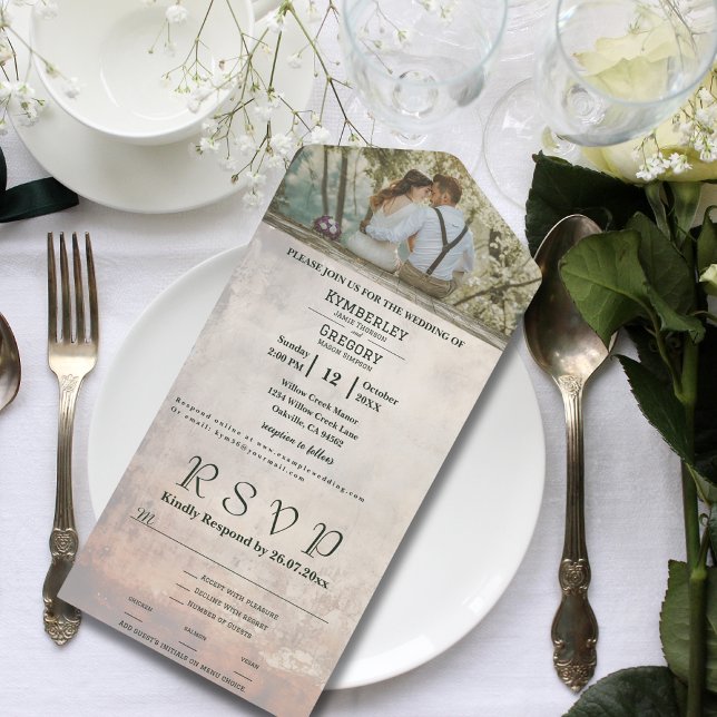 Invitación Todo En Uno Foto de pareja de texturas de entrecejo con lluvia (Subido por el creador)