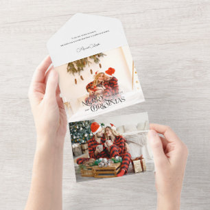 Invitación Todo En Uno Foto de tipografía de Navidades modernos de Guay