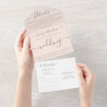 Invitación Todo En Uno Foto en Back Simple Moderno Boda Rosa de Rubor<br><div class="desc">Direcciones de invitado y devolución opcionales. Borrar si prefiere usar etiquetas/direcciones manuscritas. Instrucciones para los invitados Direcciones: Dirija cada invitación a sus invitados de forma individual y, después de introducir la dirección única de cada invitado, añada a su carrito, haga clic en el enlace de su carrito para volver a...</div>