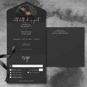 Invitación Todo En Uno Foto minimalista oscura y sombría para cena de bod
