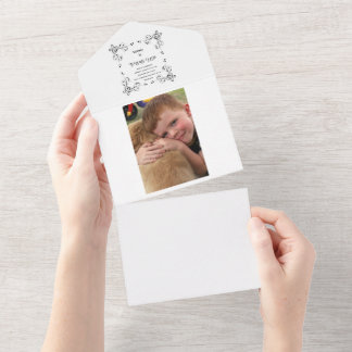 Invitación Todo En Uno Foto moderna del segundo cumpleaños