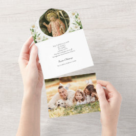 Invitación Todo En Uno Foto religiosa de Pascua Oración de Lilies Blancos