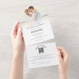 Invitación Todo En Uno Foto Superposición de nombres de invitados Direcci