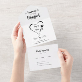 Invitación Todo En Uno Fotografía de perro casada con mis seres humanos