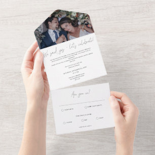 Invitación Todo En Uno Fotografía moderna Celebración post-Boda
