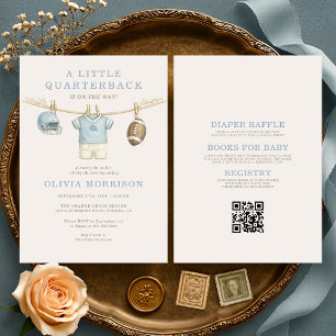 Invitación Todo en Uno Fútbol Americano para Baby Shower del 