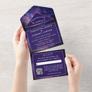 Invitación Todo En Uno Galaxia Universe Nebula Starry Night Sky Space