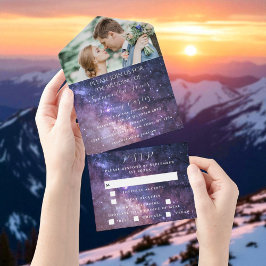 Invitación Todo En Uno Galaxy Starry Night Stars Sky Boda Nebula Foto