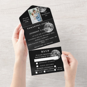 Invitación Todo En Uno Galaxy Starry Night Universe Boda de fotografía Mo