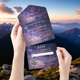 Invitación Todo En Uno Galaxy Starry Night Universe Sky Boda Nebula