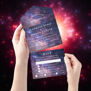Invitación Todo En Uno Galaxy Starry Night Universe Sky Boda Nebula