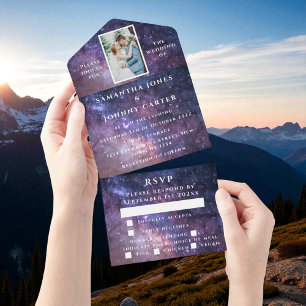 Invitación Todo En Uno Galaxy Starry Night Universe Sky Boda Nebula