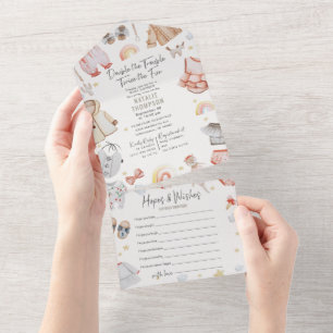 Invitación Todo En Uno Gemelas Doble Problema & Cumpleaños de Esperanzas 