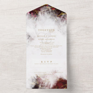 Invitación Todo En Uno Geoda de cristal de rubí impresionante