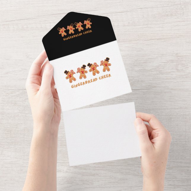 Invitación Todo En Uno Gingerbread Cheer (desgarro)
