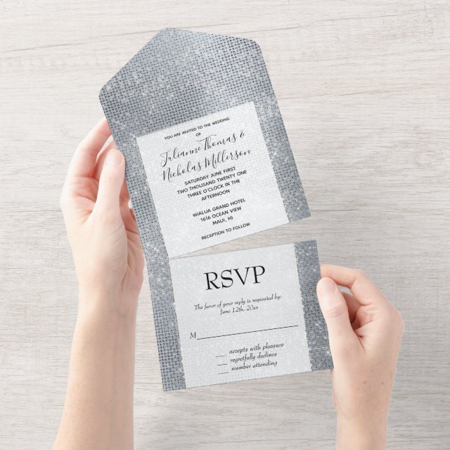 Invitación Todo En Uno Glam Sparkle (desgarro)