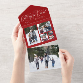 Invitación Todo En Uno Gloria a Dios Navidades foto collage de religiones