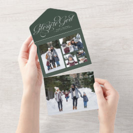 Invitación Todo En Uno Gloria a Dios Navidades foto collage vacaciones ve