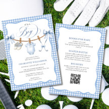 Todo en uno Golf Azul Tendal de Ropa Baby Shower