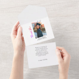 Invitación Todo En Uno Graduación Moderna Simple