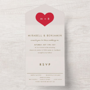 Invitación Todo En Uno Gran Corazón