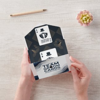 Invitación Todo En Uno Groomsman Draft Trading Card, Groomsmen Propuesta